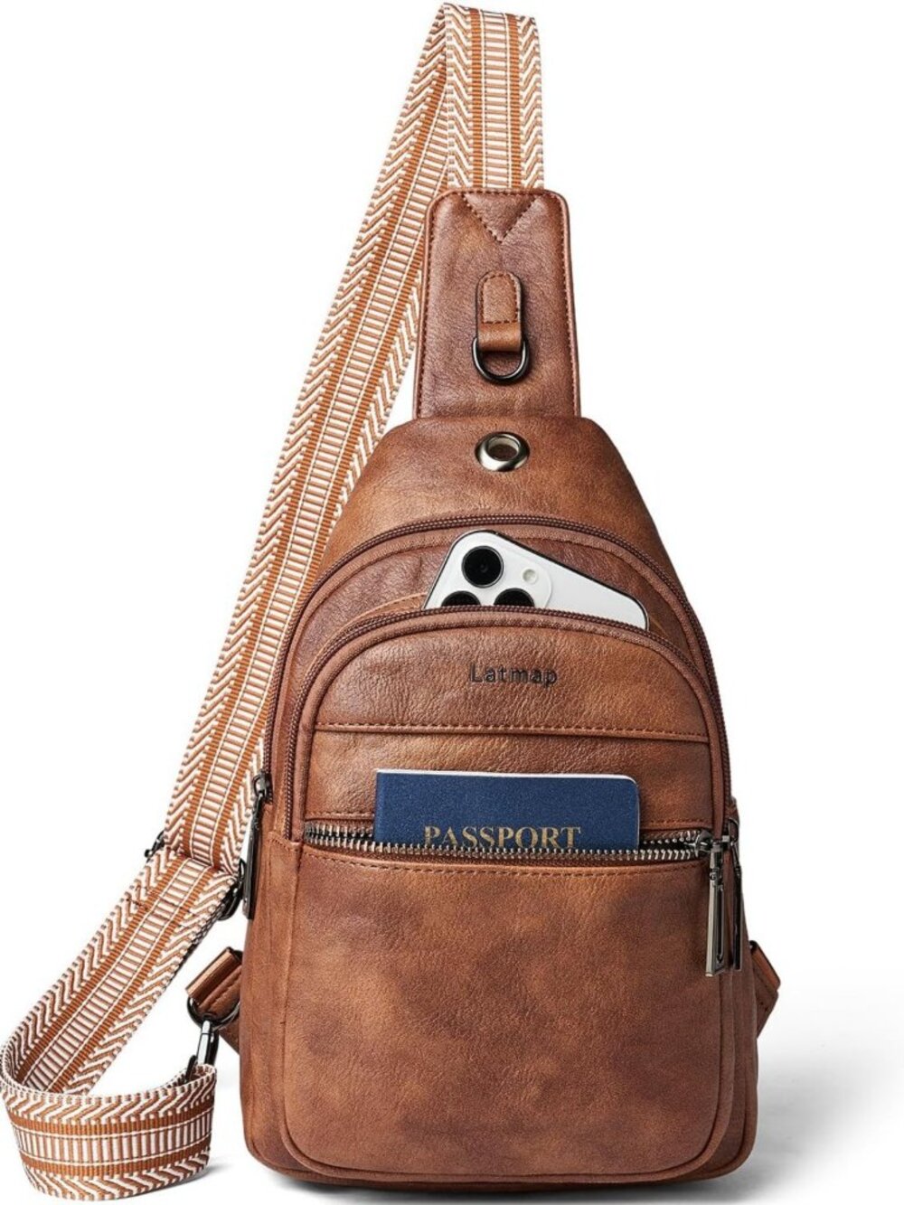 Stylish Faux Leather Anti-Theft Sling Bag for Women - Waterproof Casual Daypack